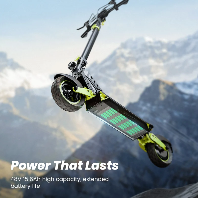 D2 Electric Scooter, 1000W Motor, 48V 15,6Ah Battery, 10 Inch Tires, 45km/h Max Speed, 55km Range, Double Disc Brakes, Dual Suspension