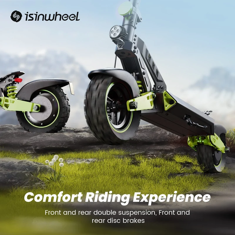 D2 Electric Scooter, 1000W Motor, 48V 15,6Ah Battery, 10 Inch Tires, 45km/h Max Speed, 55km Range, Double Disc Brakes, Dual Suspension