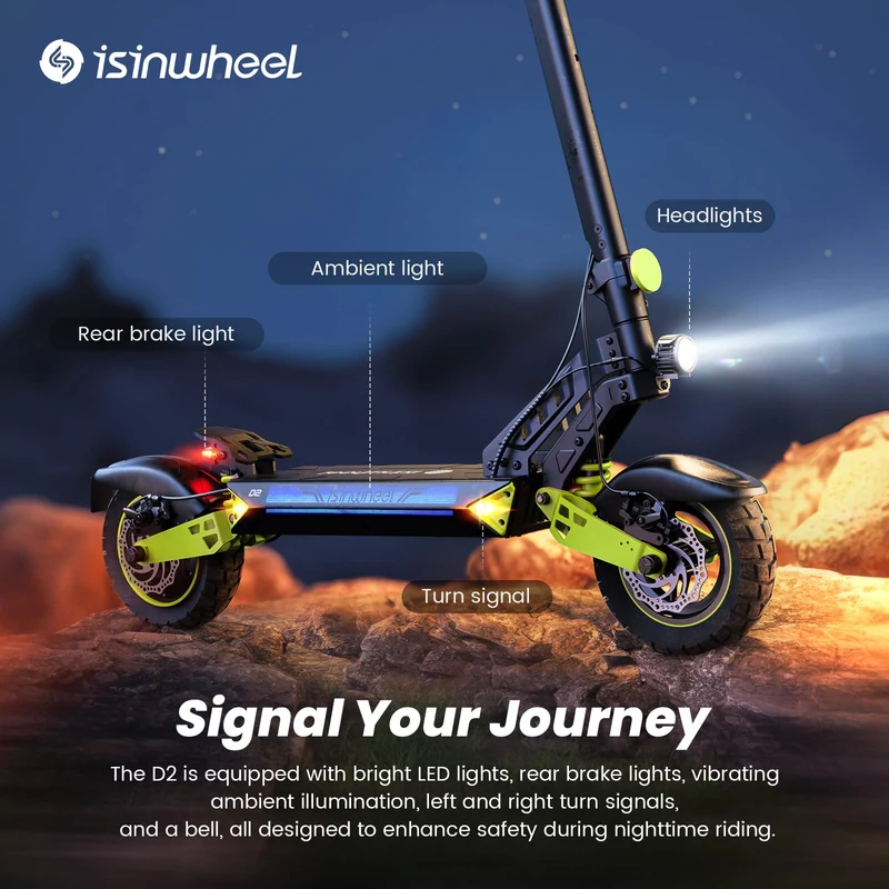 D2 Electric Scooter, 1000W Motor, 48V 15,6Ah Battery, 10 Inch Tires, 45km/h Max Speed, 55km Range, Double Disc Brakes, Dual Suspension