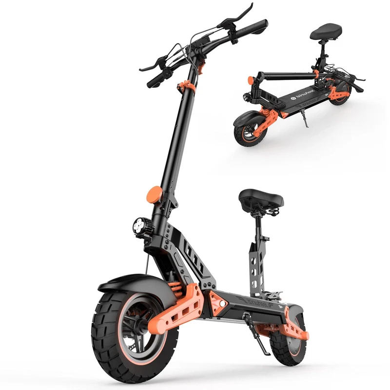 D2Plus Electric Scooter, 1000W Motor, 48V 20Ah Battery, 10 Inch Tires, 45km/h Max Speed, 65km Range, Double Disc Brakes, Dual Swingarm Suspension