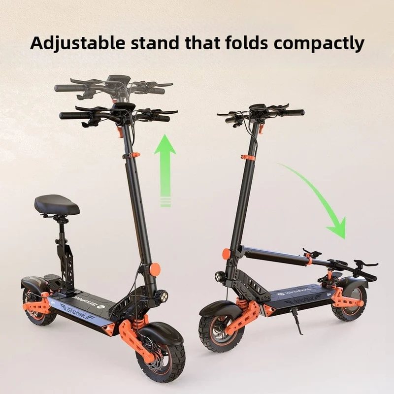 D2Plus Electric Scooter, 1000W Motor, 48V 20Ah Battery, 10 Inch Tires, 45km/h Max Speed, 65km Range, Double Disc Brakes, Dual Swingarm Suspension