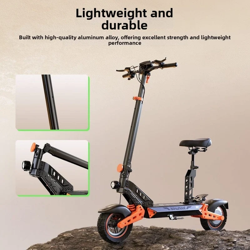 D2Plus Electric Scooter, 1000W Motor, 48V 20Ah Battery, 10 Inch Tires, 45km/h Max Speed, 65km Range, Double Disc Brakes, Dual Swingarm Suspension