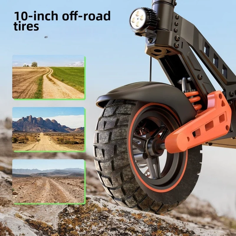 D2Plus Electric Scooter, 1000W Motor, 48V 20Ah Battery, 10 Inch Tires, 45km/h Max Speed, 65km Range, Double Disc Brakes, Dual Swingarm Suspension