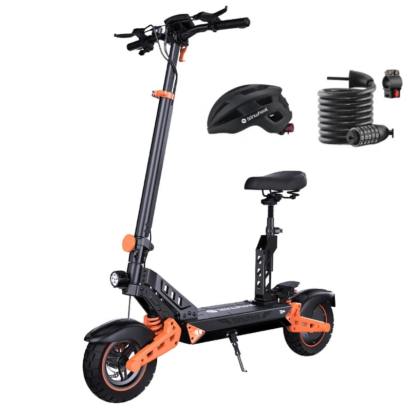 D2Plus Electric Scooter, 1000W Motor, 48V 20Ah Battery, 10 Inch Tires, 45km/h Max Speed, 65km Range, Double Disc Brakes, Dual Swingarm Suspension