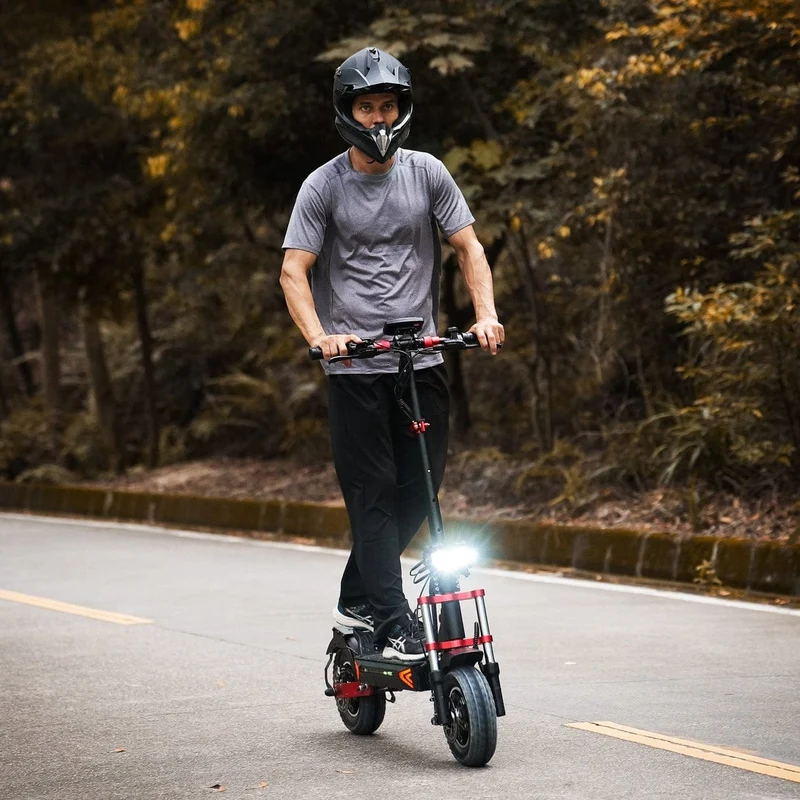 IX8 Electric Scooter, 2*1200W Motor, 48V 20Ah Battery, 12 Inch Tires, 60km/h Max Speed, 70km Range, Double Disc Brakes, Dual Suspension