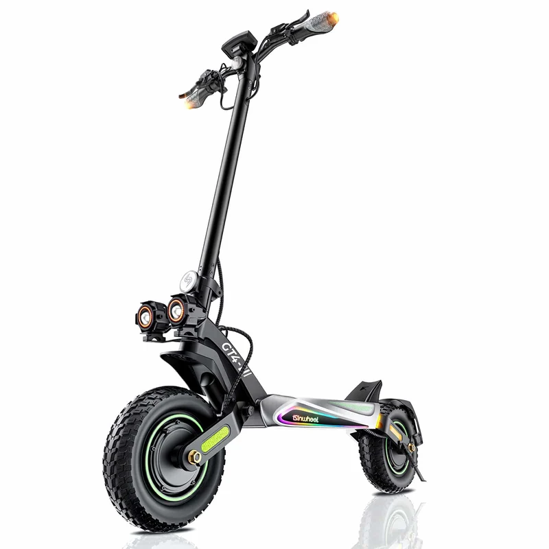 GT4 Electric Scooter, 2*1200W Motor, 52V 12,8Ah Battery, 12 Inch Tires, 70km/h Max Speed, 80km Range, Double Disc Brakes, Dual Swingarm Suspension