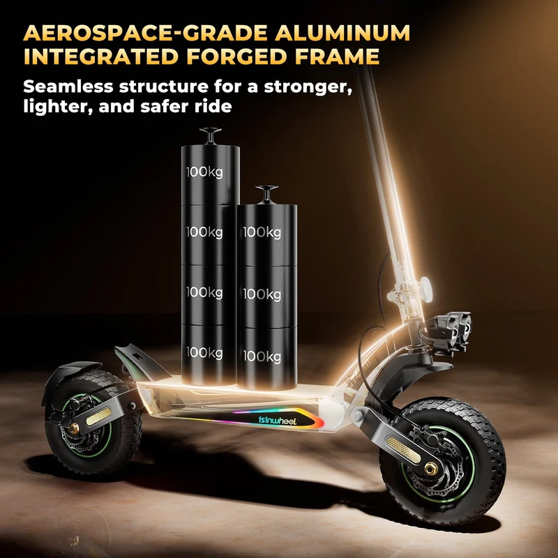 GT4 Electric Scooter, 2*1200W Motor, 52V 12,8Ah Battery, 12 Inch Tires, 70km/h Max Speed, 80km Range, Double Disc Brakes, Dual Swingarm Suspension