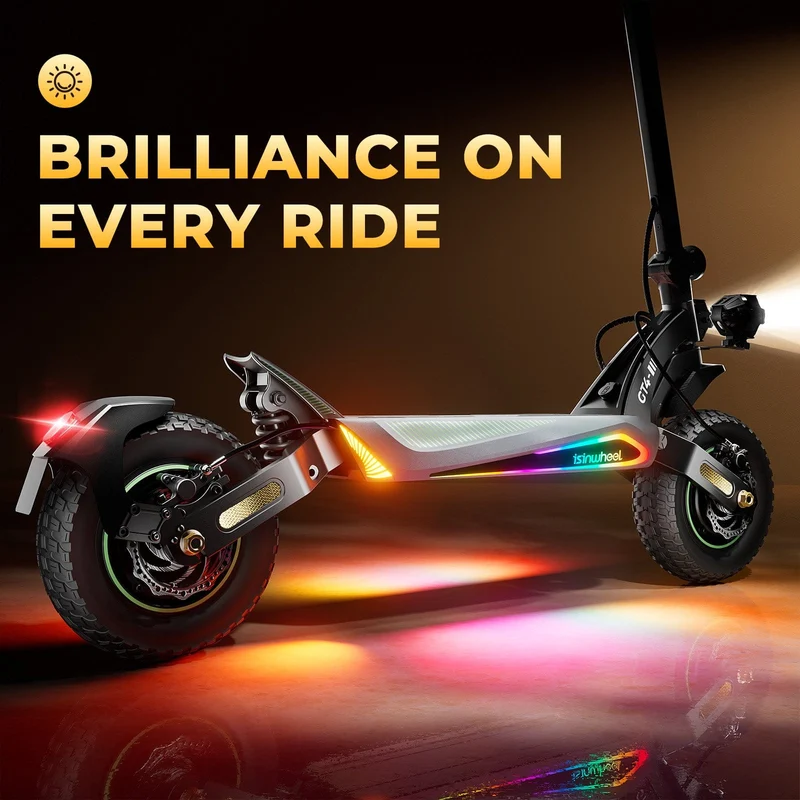 GT4 Electric Scooter, 2*1200W Motor, 52V 12,8Ah Battery, 12 Inch Tires, 70km/h Max Speed, 80km Range, Double Disc Brakes, Dual Swingarm Suspension
