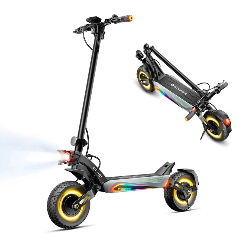 GT4 Electric Scooter, 2*1200W Motor, 52V 12,8Ah Battery, 12 Inch Tires, 70km/h Max Speed, 80km Range, Double Disc Brakes, Dual Swingarm Suspension