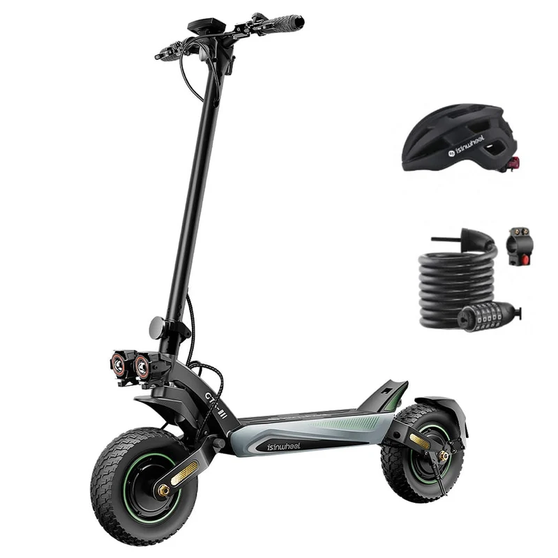 GT4 Electric Scooter, 2*1200W Motor, 52V 12,8Ah Battery, 12 Inch Tires, 70km/h Max Speed, 80km Range, Double Disc Brakes, Dual Swingarm Suspension
