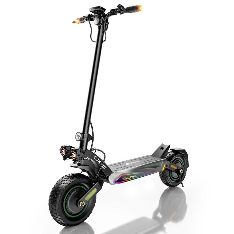 GT4 Electric Scooter, 2*1200W Motor, 52V 12,8Ah Battery, 12 Inch Tires, 70km/h Max Speed, 80km Range, Double Disc Brakes, Dual Swingarm Suspension