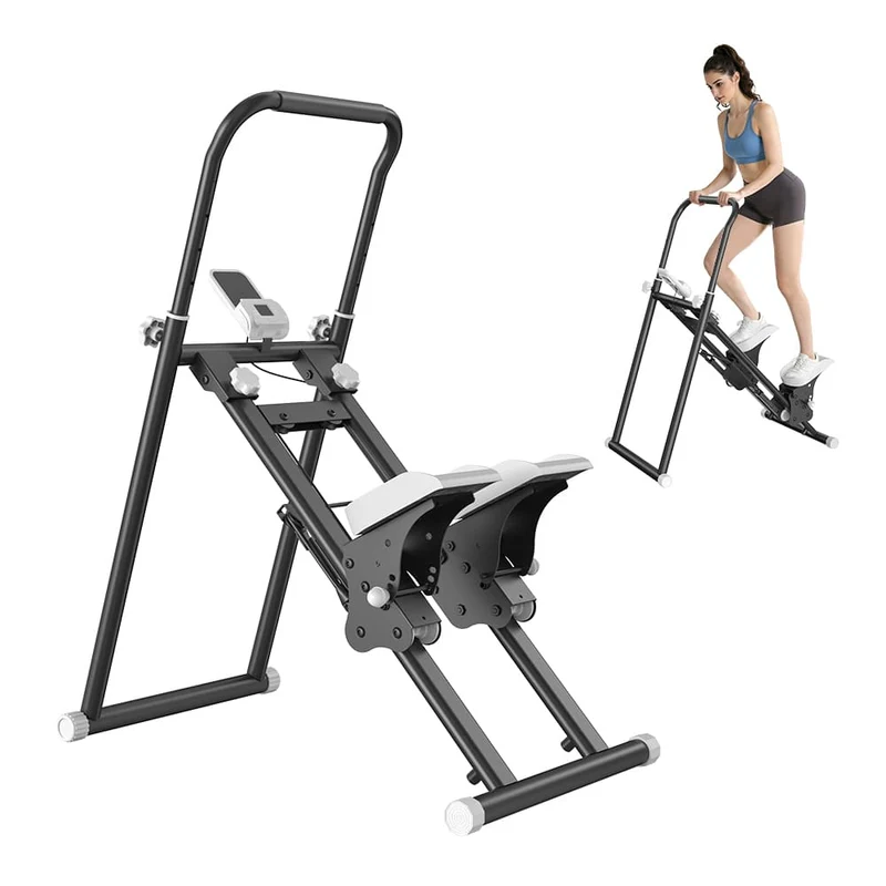 Foldable Stair Stepper for Home, Adjustable Stair Climber with 3 Heights, Compact Folding Vertical Stair Master for Exercise at Home for Full-Body Workout