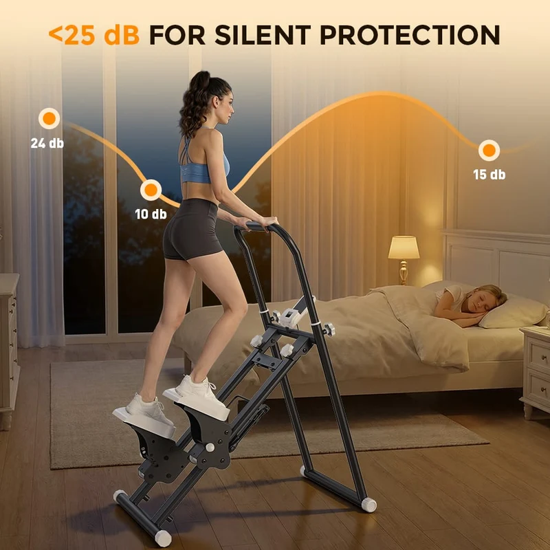 Foldable Stair Stepper for Home, Adjustable Stair Climber with 3 Heights, Compact Folding Vertical Stair Master for Exercise at Home for Full-Body Workout