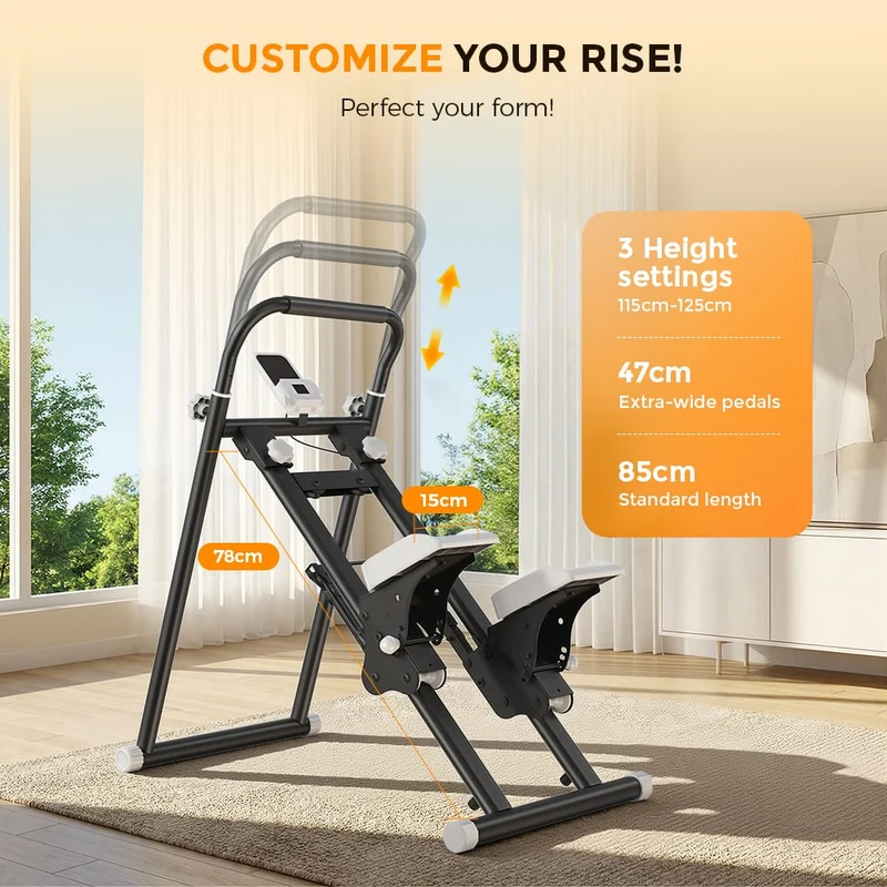 Foldable Stair Stepper for Home, Adjustable Stair Climber with 3 Heights, Compact Folding Vertical Stair Master for Exercise at Home for Full-Body Workout
