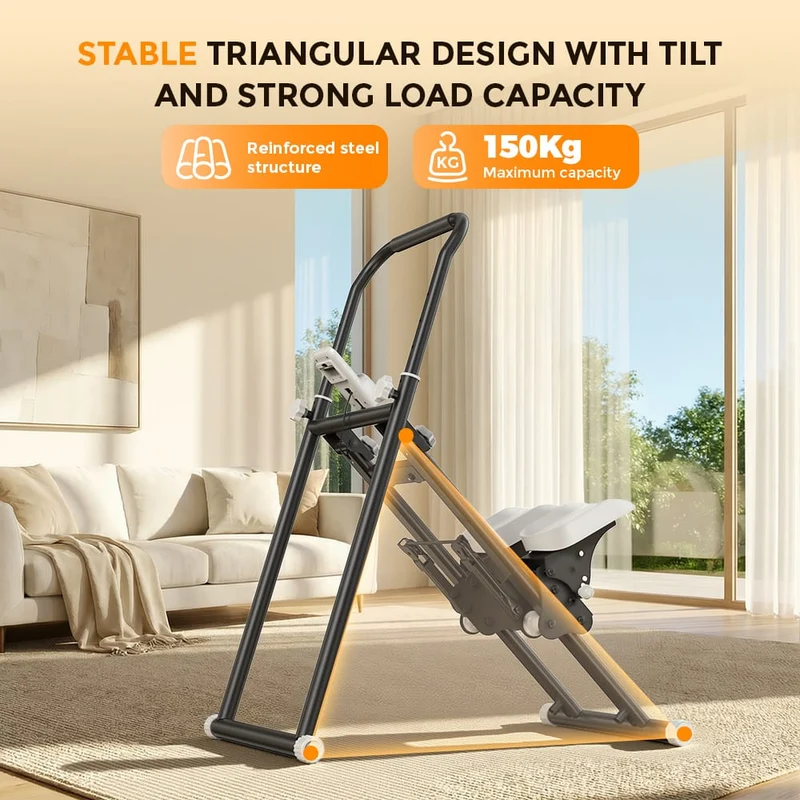 Foldable Stair Stepper for Home, Adjustable Stair Climber with 3 Heights, Compact Folding Vertical Stair Master for Exercise at Home for Full-Body Workout