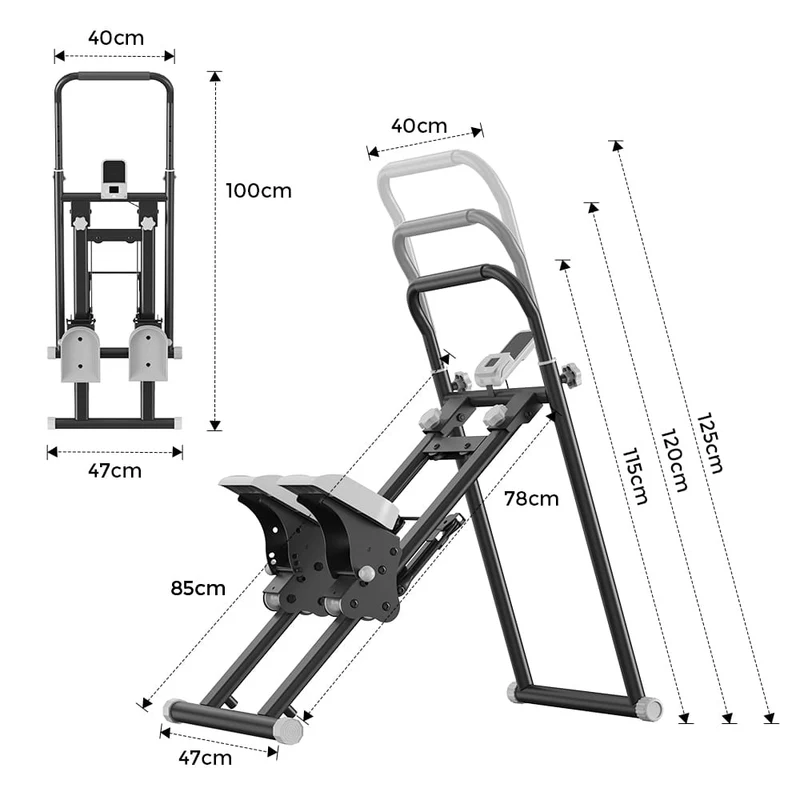 Foldable Stair Stepper for Home, Adjustable Stair Climber with 3 Heights, Compact Folding Vertical Stair Master for Exercise at Home for Full-Body Workout