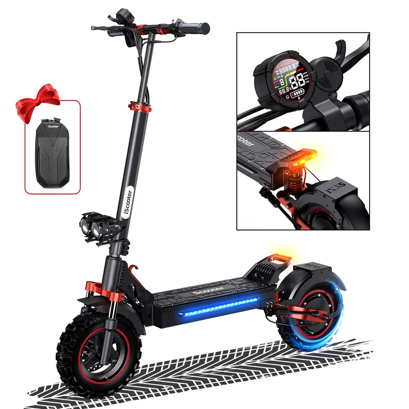 IX5S Electric Scooter, 1000W Motor, 48V 15Ah Battery, 11 Inch Tires, 45km/h Max Speed, 65km Range, Front & Rear Disc Brake, Front & Rear Suspension