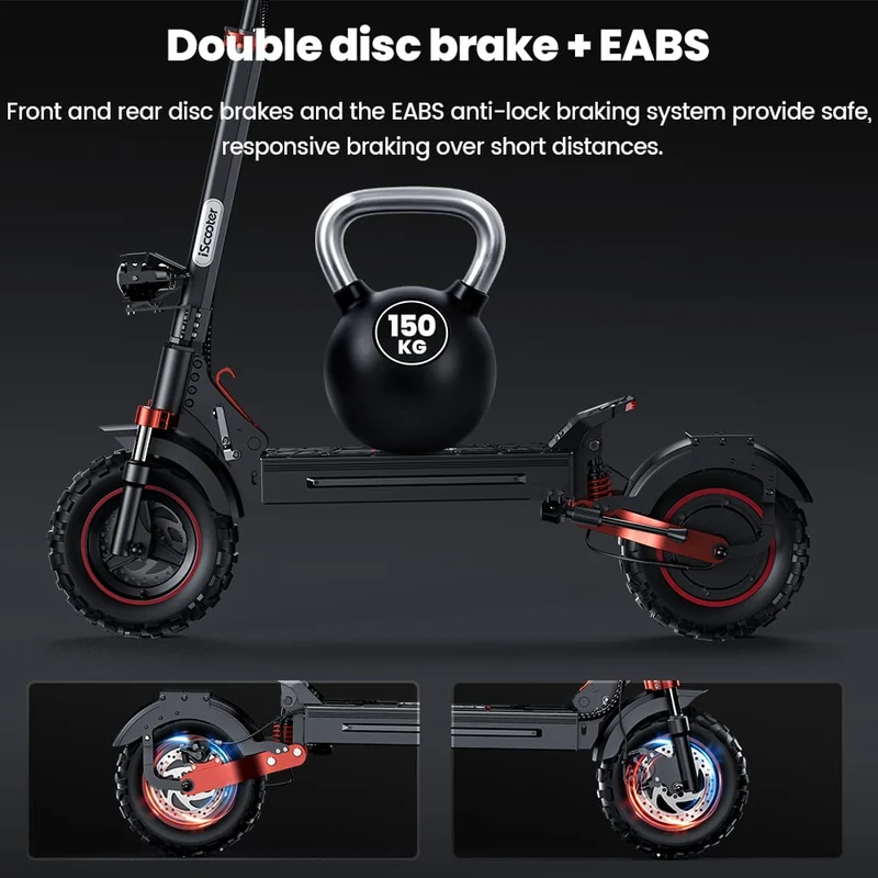 IX5S Electric Scooter, 1000W Motor, 48V 15Ah Battery, 11 Inch Tires, 45km/h Max Speed, 65km Range, Front & Rear Disc Brake, Front & Rear Suspension