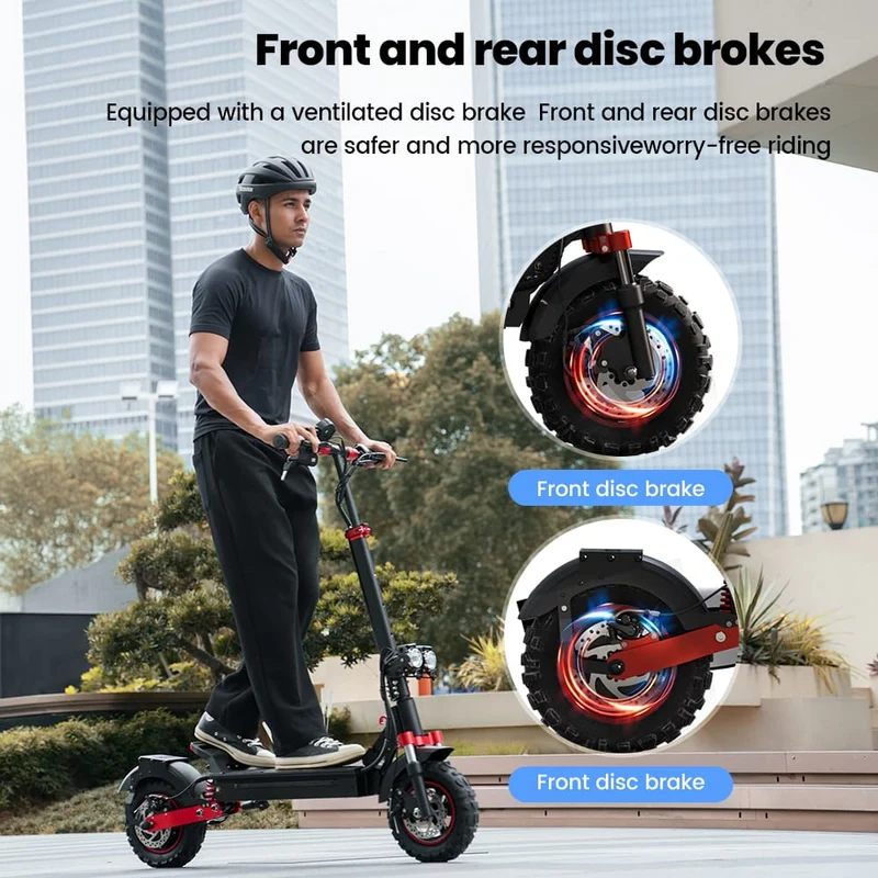 IX5S Electric Scooter, 1000W Motor, 48V 15Ah Battery, 11 Inch Tires, 45km/h Max Speed, 65km Range, Front & Rear Disc Brake, Front & Rear Suspension