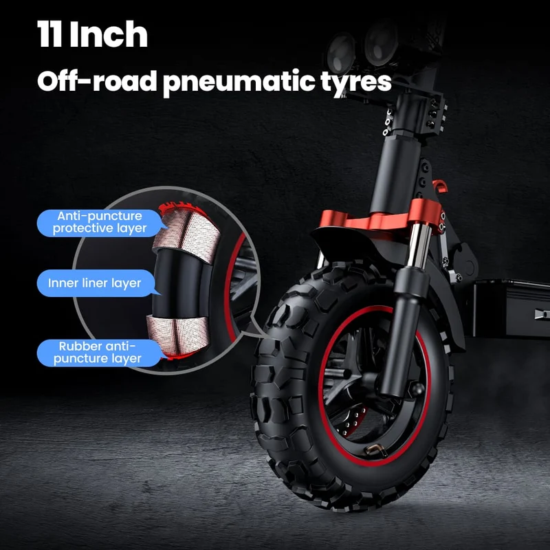 IX5S Electric Scooter, 1000W Motor, 48V 15Ah Battery, 11 Inch Tires, 45km/h Max Speed, 65km Range, Front & Rear Disc Brake, Front & Rear Suspension