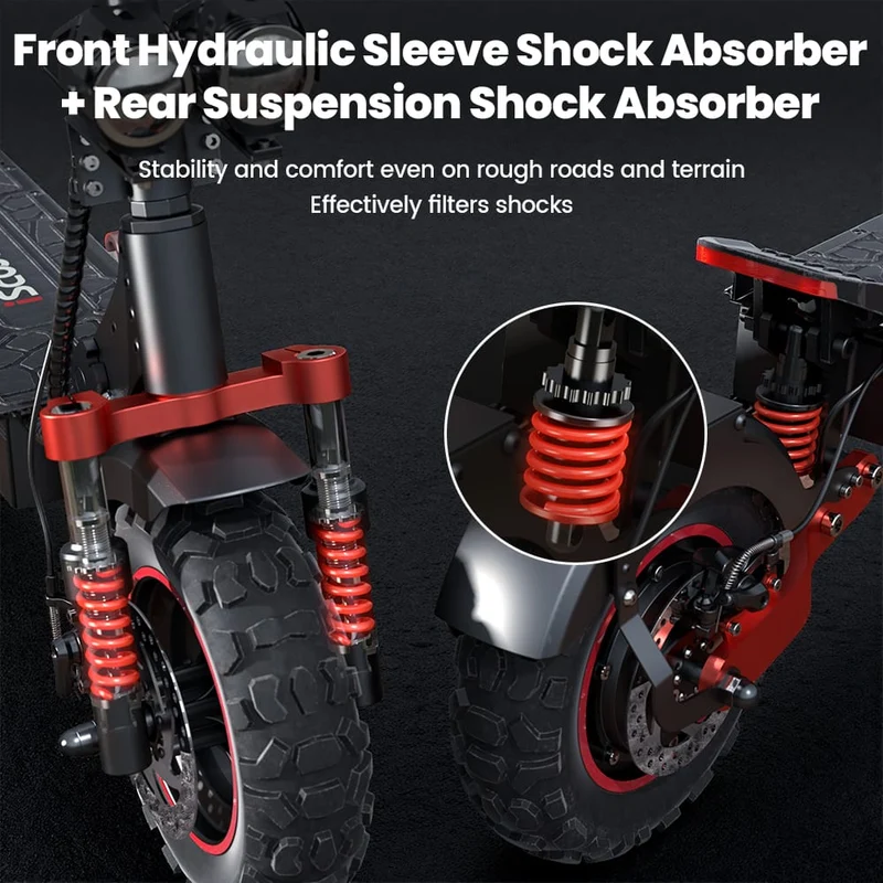 IX5S Electric Scooter, 1000W Motor, 48V 15Ah Battery, 11 Inch Tires, 45km/h Max Speed, 65km Range, Front & Rear Disc Brake, Front & Rear Suspension