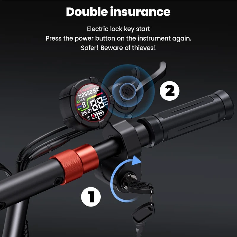 IX5S Electric Scooter, 1000W Motor, 48V 15Ah Battery, 11 Inch Tires, 45km/h Max Speed, 65km Range, Front & Rear Disc Brake, Front & Rear Suspension