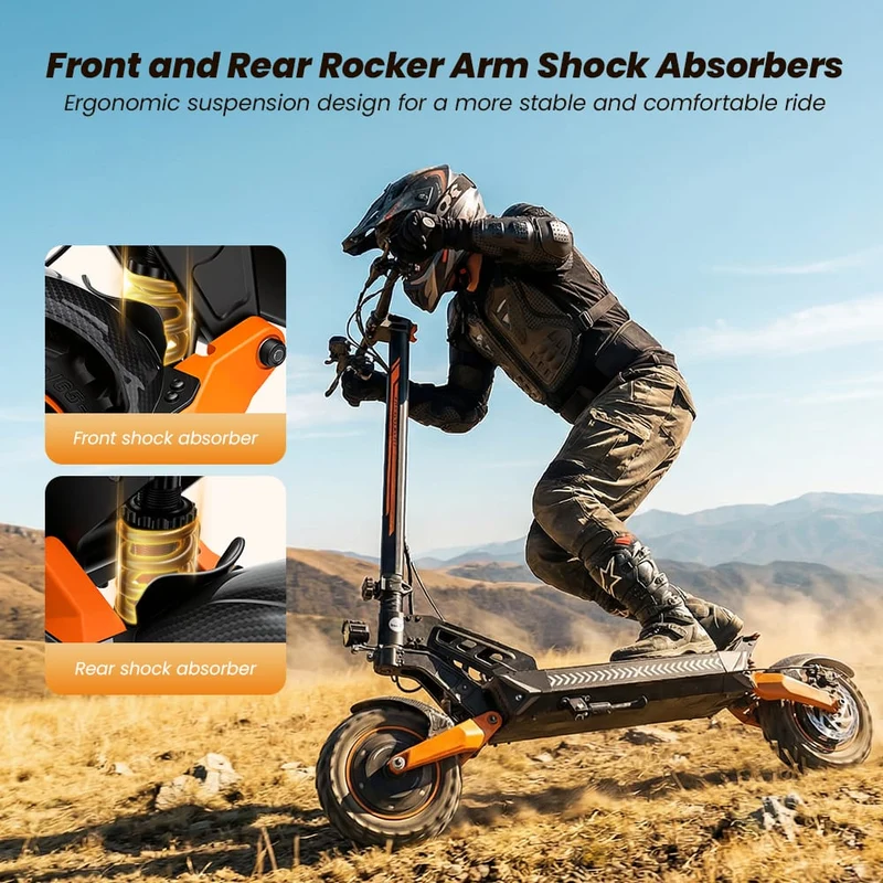 W12 Electric Scooter, 2*1500W Motor, 52V 25Ah Battery, 11 inch Tires, 70km/h Max Speed, 100km Range, Front & Rear Disc Brakes, Sleeve shock absorbers