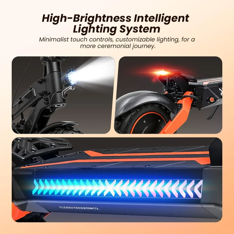 W12 Electric Scooter, 2*1500W Motor, 52V 25Ah Battery, 11 inch Tires, 70km/h Max Speed, 100km Range, Front & Rear Disc Brakes, Sleeve shock absorbers