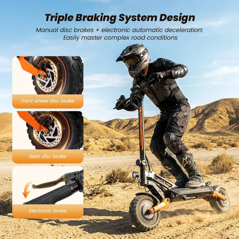 W12 Electric Scooter, 2*1500W Motor, 52V 25Ah Battery, 11 inch Tires, 70km/h Max Speed, 100km Range, Front & Rear Disc Brakes, Sleeve shock absorbers