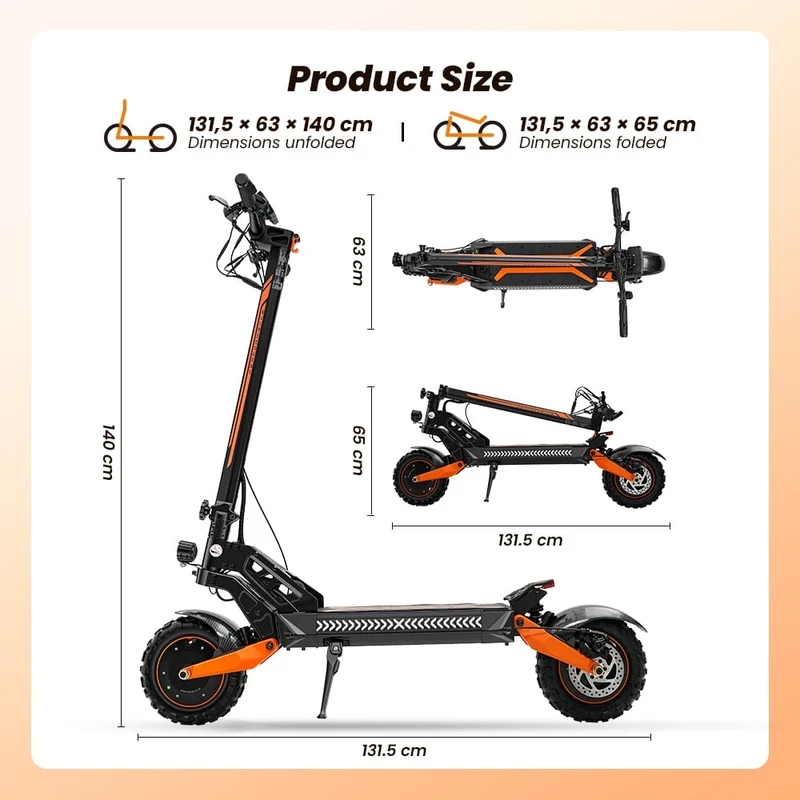 W12 Electric Scooter, 2*1500W Motor, 52V 25Ah Battery, 11 inch Tires, 70km/h Max Speed, 100km Range, Front & Rear Disc Brakes, Sleeve shock absorbers