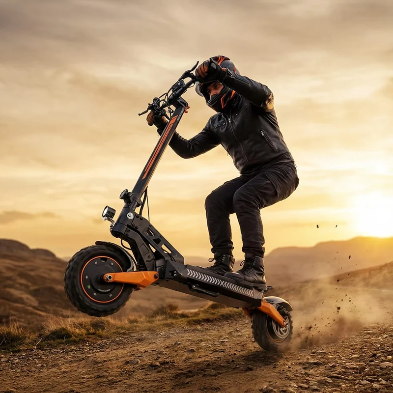 W12 Electric Scooter, 2*1500W Motor, 52V 25Ah Battery, 11 inch Tires, 70km/h Max Speed, 100km Range, Front & Rear Disc Brakes, Sleeve shock absorbers