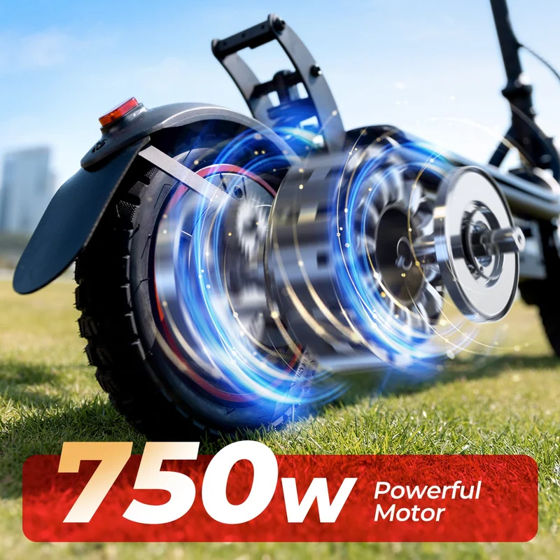 W8 Electric Scooter, 750W Motor, 48V 14Ah Battery, 9,3 inch Tires, 40km/h Max Speed, 45km Range, Front Disc / Rear Drum Brakes, Front & Rear Swingarm Spring Suspension