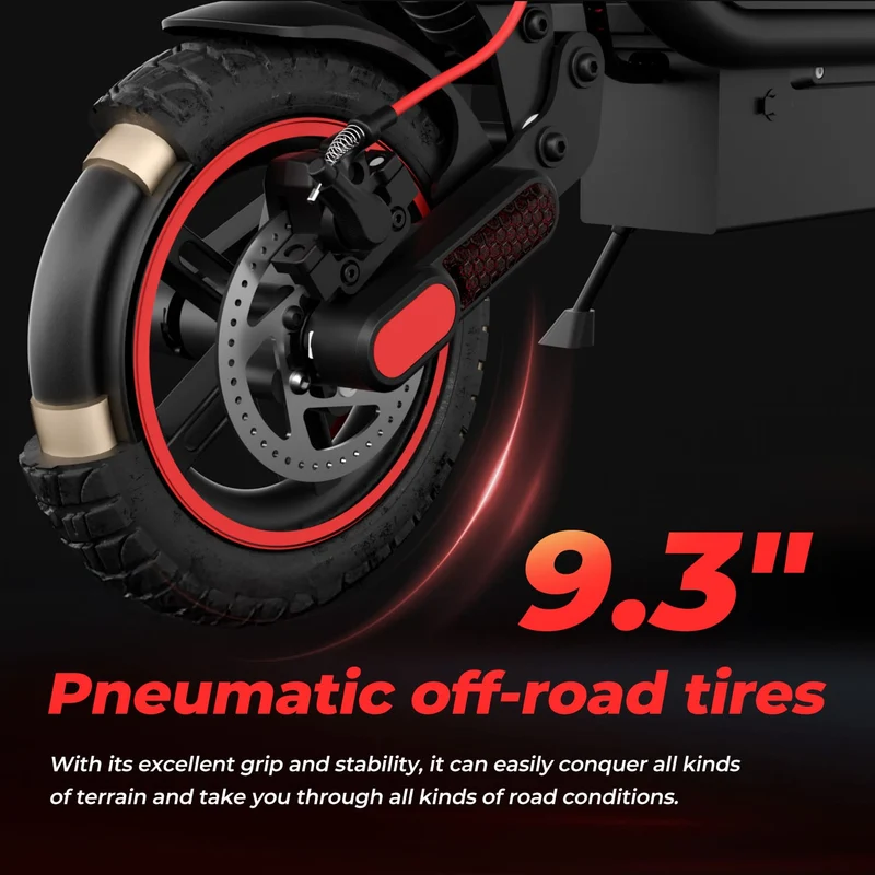 W8 Electric Scooter, 750W Motor, 48V 14Ah Battery, 9,3 inch Tires, 40km/h Max Speed, 45km Range, Front Disc / Rear Drum Brakes, Front & Rear Swingarm Spring Suspension