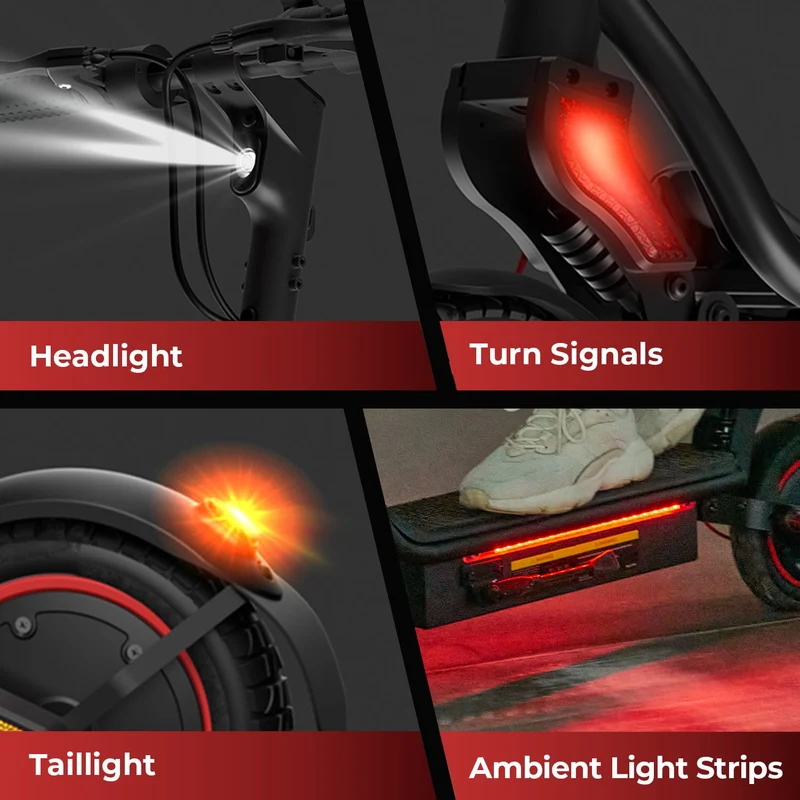 W8 Electric Scooter, 750W Motor, 48V 14Ah Battery, 9,3 inch Tires, 40km/h Max Speed, 45km Range, Front Disc / Rear Drum Brakes, Front & Rear Swingarm Spring Suspension