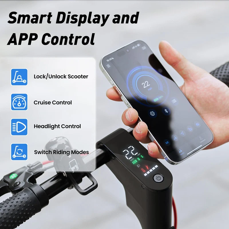 W6 Electric Scooter, 500W Motor, 42V 10,5Ah Battery, 10 inch Tires, 30km/h Max Speed, 37km Range, Rear Disc Brakes