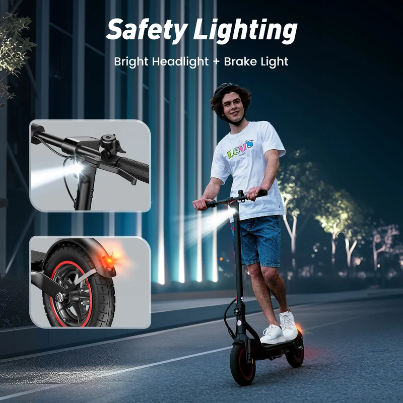 W6 Electric Scooter, 500W Motor, 42V 10,5Ah Battery, 10 inch Tires, 30km/h Max Speed, 37km Range, Rear Disc Brakes