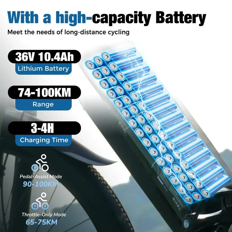 EB3 Electric Bicycle with CE Certificate, 26" Tires, 100 km Range
