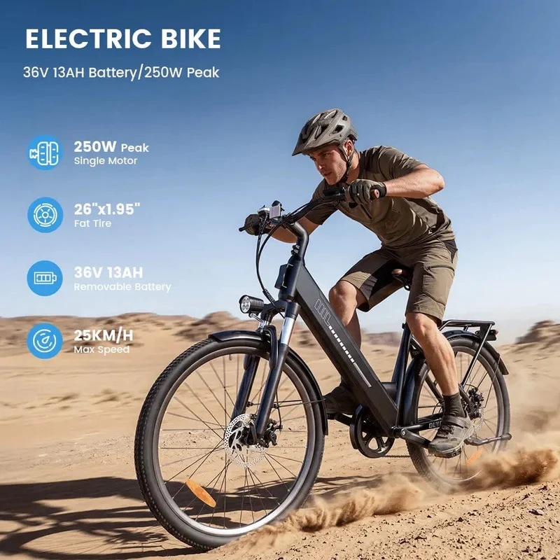 UcityS Trekking Electric Bike 36V 13Ah 88km Range