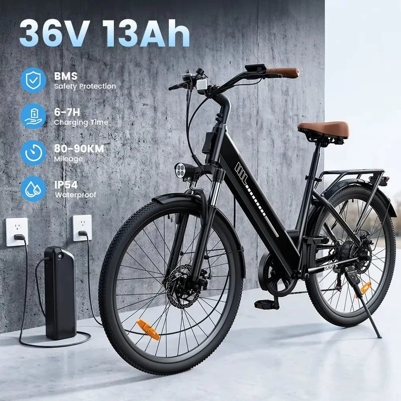 UcityS Trekking Electric Bike 36V 13Ah 88km Range