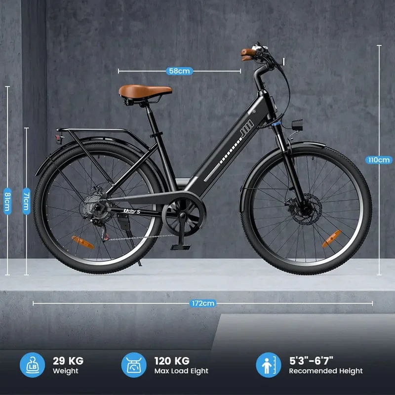 UcityS Trekking Electric Bike 36V 13Ah 88km Range