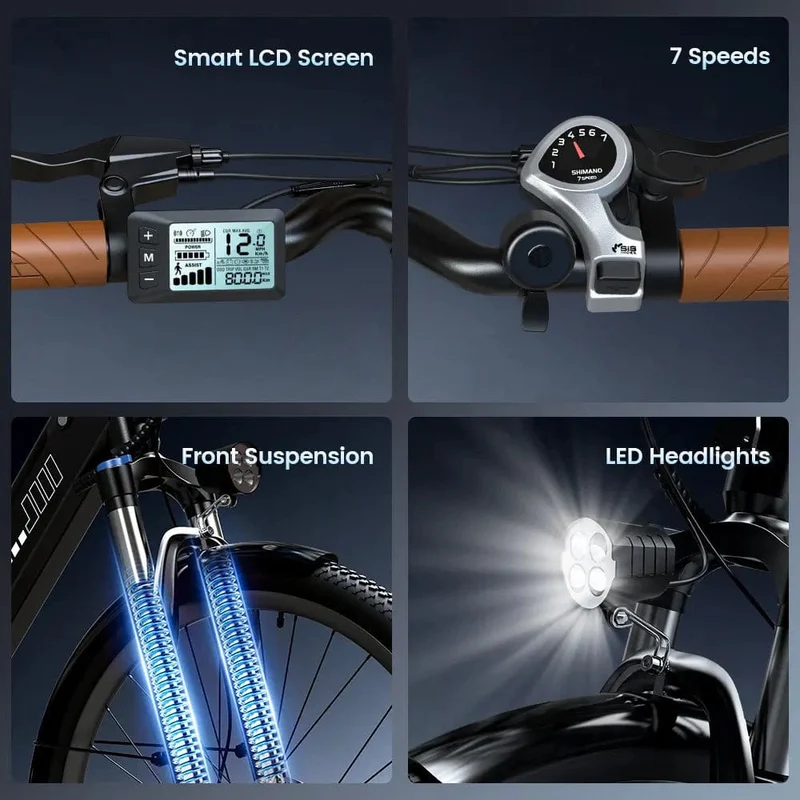 UcityS Trekking Electric Bike 36V 13Ah 88km Range