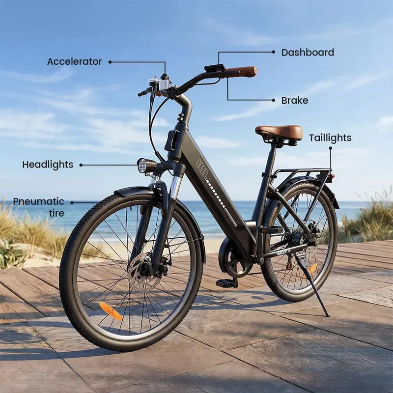 UcityS Trekking Electric Bike 36V 13Ah 88km Range