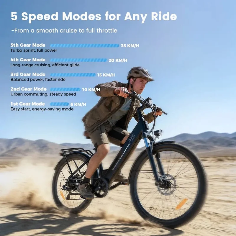 UcityS Trekking Electric Bike 36V 13Ah 88km Range