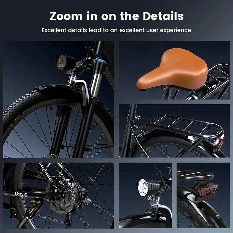 UcityS Trekking Electric Bike 36V 13Ah 88km Range