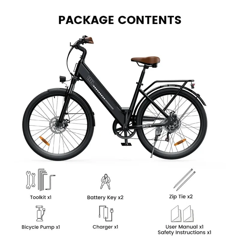 UcityS Trekking Electric Bike 36V 13Ah 88km Range