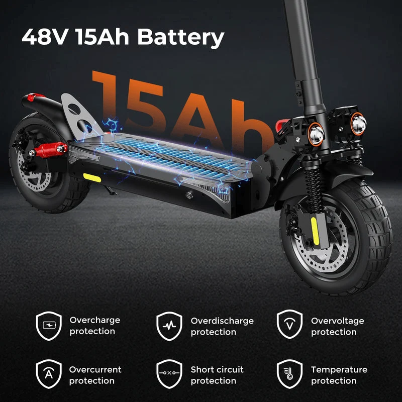 Cybercart IX4 Electric Scooter, 800W Motor, 48V 15Ah Battery, 10 Inch Tires, 45km/h Max Speed, 45km Range, Front & Rear Disc Brakes, Front & Rear Dual Suspension