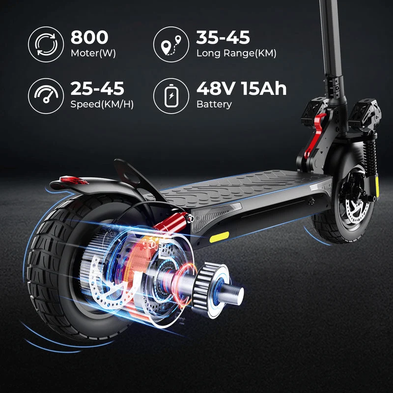 Cybercart IX4 Electric Scooter, 800W Motor, 48V 15Ah Battery, 10 Inch Tires, 45km/h Max Speed, 45km Range, Front & Rear Disc Brakes, Front & Rear Dual Suspension