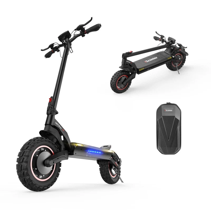 IX7 Pro Electric Scooter, 2*1000 W Motor, 48V 15Ah Battery, 10 Inch Tires, 60km/h Max Speed, 80km Range, Front & Rear Disc Brakes, Front & Rear Suspension