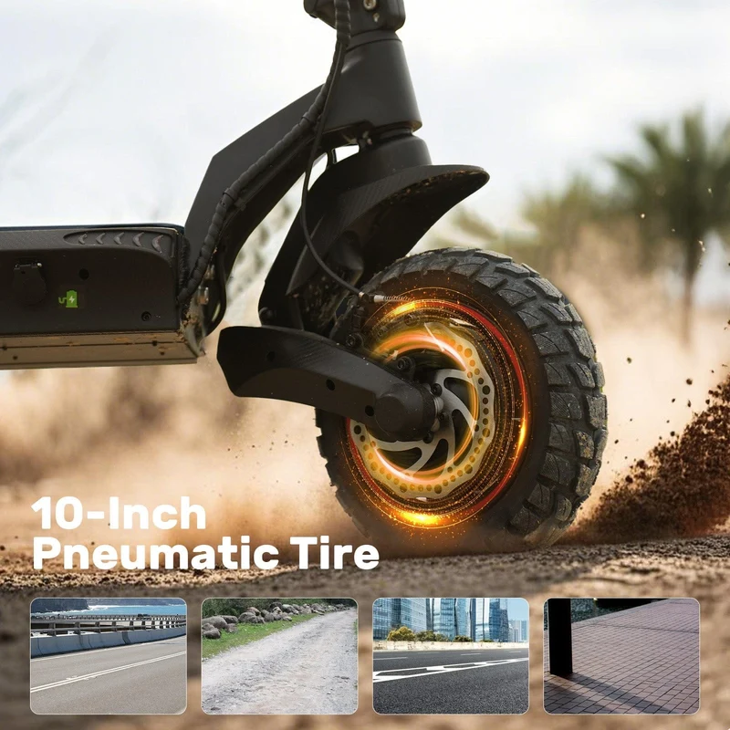 IX7 Pro Electric Scooter, 2*1000 W Motor, 48V 15Ah Battery, 10 Inch Tires, 60km/h Max Speed, 80km Range, Front & Rear Disc Brakes, Front & Rear Suspension