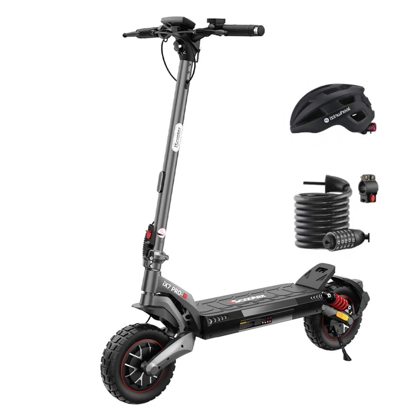 IX7 Pro Electric Scooter, 2*1000 W Motor, 48V 15Ah Battery, 10 Inch Tires, 60km/h Max Speed, 80km Range, Front & Rear Disc Brakes, Front & Rear Suspension